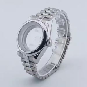 Boîtier de montre avec bracelet de 39 mm à lunette ronde, adapté au mouvement mécanique automatique Seiko NH35A, bracelet de montre de type <span class=keywords><strong>President</strong></span>, pièces de montre - Product Image 3