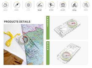 Xách tay sáng Acrylic La bàn đa chức năng hướng dẫn điều hướng cho các hoạt động ngoài trời-bản đồ cai trị quy mô cho đi bộ đường dài và leo núi - Product Image 5