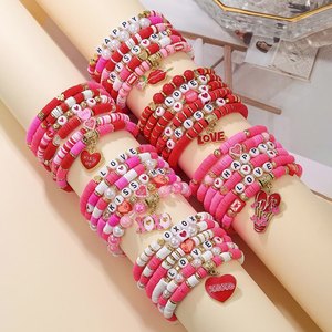 Fashion Beaded <b>Bracelets</b> <b>Red</b> Pink Heart Love Kiss Gift For Girls Unisex Jewelry Valentine's Day - Product Image 4