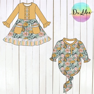 Hot Sale Fashion Boutique Children Clothes Long Sleeves Layered Lace Applique Girls <strong>Dresses</strong> Kids Sets Polka Dot Pants