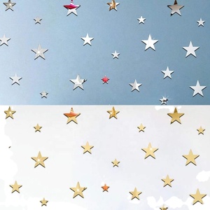 Autocollants muraux en acrylique 3D, surface miroir, décalcomanie murale, étoile, art décoratif, papier, décoration <span class=keywords><strong>de</strong></span> la maison et du bureau - Product Image 2