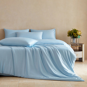 Parure <span class=keywords><strong>de</strong></span> draps rafraîchissants en fibre <span class=keywords><strong>de</strong></span> bambou 60S, certifiée Oeko-Tex, couleur unie, plusieurs tailles et tons doux disponibles - Product Image 5