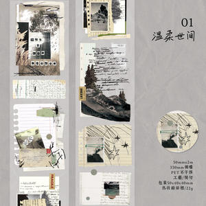 1 rollo <span class=keywords><strong>de</strong></span> cinta troquelada <span class=keywords><strong>de</strong></span> PET es un material versátil para arte retro en la naturaleza, adecuado para la decoración DIY <span class=keywords><strong>de</strong></span> tiendas <span class=keywords><strong>de</strong></span> campaña. - Product Image 6