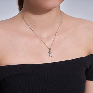 Collar con Colgante de Letra O de Moissanita, Plata de Ley 925, Cadena Delicada, Joyería Personalizable con Nombre, Collar de Moda con Letra - Product Image 6