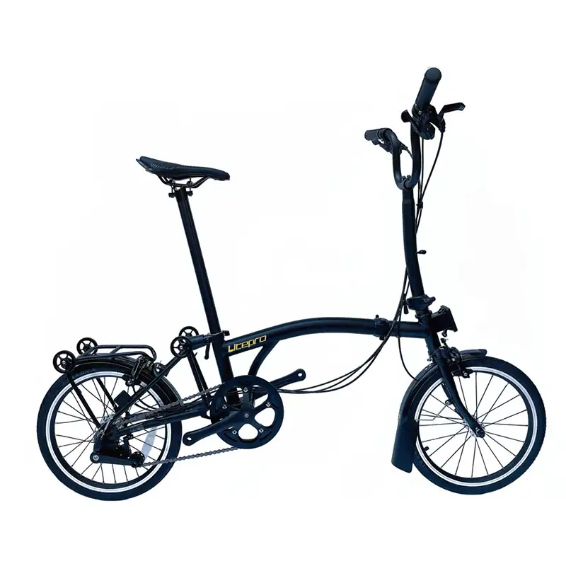 Litepro सप्ताह में तीन गुना बाइक साइकिल 16 इंच 6 गति Foldie Foldable तह ब्रॉम्पटन द्वारा प्रेरित रिम ब्रेक