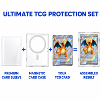 Protège-cartes magnétique robuste en PC épais pour cartes à collectionner, présentoir de jeu, protection transparente, support de téléphone