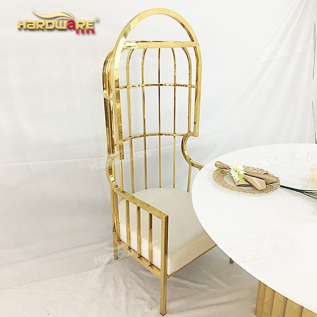 Luxe cage à oiseaux conception roi trône royal chaises de mariage pour la mariée et le marié