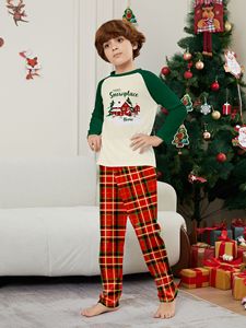 时尚印花圣诞睡衣套装纸箱图案家庭睡衣父母儿童冬夏秋季 - Product Image 5