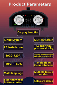 Écran de compteur de vitesse numérique Carplay pour Land Rover Freelander 2 2007-2012, cockpit virtuel, instrument - Product Image 3
