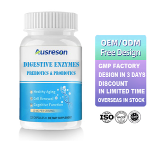 Cápsulas de <span class=keywords><strong>Probióticos</strong></span> <span class=keywords><strong>y</strong></span> Enzimas Digestivas Ausreson, Suplemento para la Salud Intestinal, Enzimas Digestivas, Cápsulas de <span class=keywords><strong>Prebióticos</strong></span> - Product Image 1