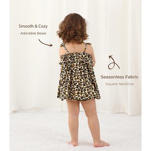 Camisola Personalizada para Bebés Niñas con Estampado de Leopardo, Tirantes Finos, Volantes, Viscosa y Algodón, 3-24 Meses - Product Image 5