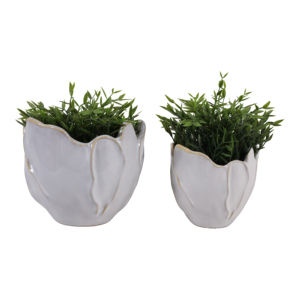 Vasi in Ceramica a Forma di Fiore, Moderni Contenitori in Gres per Piante da Interno ed Esterno, Design Scultoreo - Product Image 2