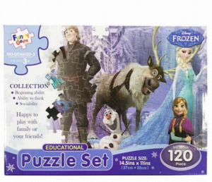 Divertente set di puzzle educativi Frozen da 120 pezzi 14,5x11 pollici per bambini dai 3 anni in su - Product Image 3