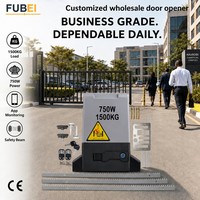 Motor Automático para Puerta Corredera Industrial de 1500 kg y 750 W con Sensor Fotoeléctrico de Seguridad y Dos Transmisores Remotos para Garaje