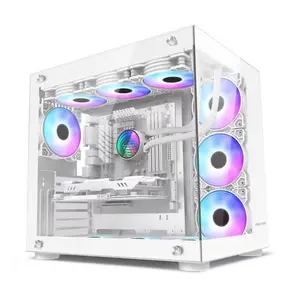 Glass side panel ATX/MATX/ Mini ITX Cube Custom Gaming Computer Case PC Supports 360 water-cooled heat dissipation