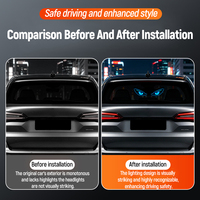 Luz de Advertencia para Coche con Ojos Malvados, Alimentada por Energía Solar, Luz Estroboscópica de Seguridad con Destello Automático, Montaje con Ventosa, Lámpara LED de Advertencia para Ventana de Coche