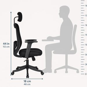 Chaise de bureau ergonomique moderne à hauteur réglable en maille avec base en alliage d'aluminium et accoudoirs réglables - Product Image 5