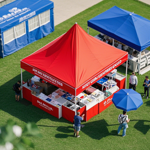 Tenda Kanopi Anti Air 10x10 dengan Cetak Sesuai Pesanan, Dinding Samping Tahan Api, untuk Acara Pameran Dagang, Iklan, Indoor/Outdoor, Gazebo Pop-up - Product Image 1