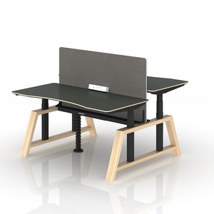 Modern Ergonomic Office Furniture Electric Standing Height Adjustable Sit Stand <b>Desk</b> Workstation - Product Image 4