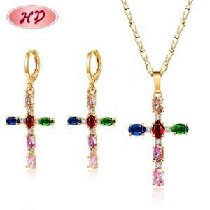 ชุดเครื่องประดับแฟชั่นขายส่ง Bijouterie Joyeria Bisuterias Oro ต่างหูและสร้อยคอสำหรับผู้หญิง - Product Image 4