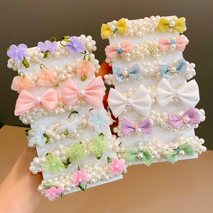 Chouchous élastiques en caoutchouc pour enfant, perles, nœud, fleurs, chouchous, mode fille, queue de cheval, 2022 - Product Image 1