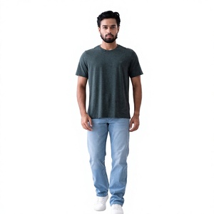 Camiseta Formal de Manga Corta para Hombre, Venta al por Mayor, Lisa, 200g, 100% Algodón, Anti-Pilling, Transpirable, Agradable al Tacto, Buena Calidad - Product Image 4
