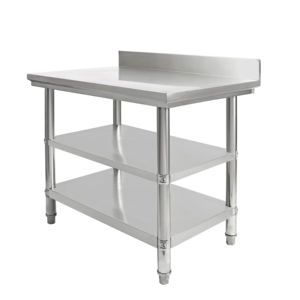 Table de travail en acier inoxydable robuste à 2 ou 3 niveaux pour cuisine de restaurant sans dosseret/avec dosseret - Product Image 4