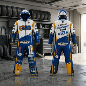 Mitch Cluff Biker Racing Motorcycle Suit Full Sleeve Sublimation Printed % Polyester Quick Dry Men's Adult All Seasons Wear - Product Image 1