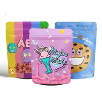 Sachet alimentaire refermable personnalisé avec fermeture éclair, à fond plat, facile à ouvrir, réutilisable, pour aliments pour bébés, chewing-gums, bonbons, noix et collations