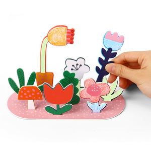 Kit mewarnai taman Puzzle beraroma Pop-out anak-anak, mainan aktivitas melukis buatan tangan seni untuk anak - Product Image 3