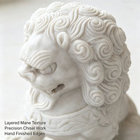 Statue de lion gardien chinois en marbre blanc Hanbaiyu naturel de qualité supérieure, taille personnalisée, pour entrée de villa, hôtel, jardin