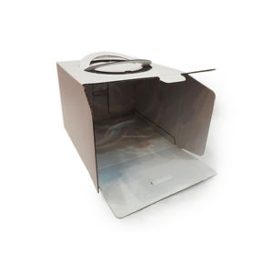 Boîte de boulangerie à tableau blanc <span class=keywords><strong>carton</strong></span> carré jetable 10x10x5 12 pouces boîte à gâteau d'emballage avec fenêtre - Product Image 5