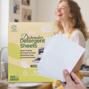 Tablette de lavage de vaisselle jetable en forme solide écologique, biodégradable, parfum citron, élimination des taches, feuille de lave-vaisselle - Product Image 6