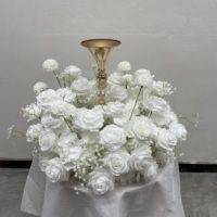 Guirlande de fleurs et de plantes en soie blanche de haute qualité HH0053, couronne, centre de table pour mariage, décorations d'événements