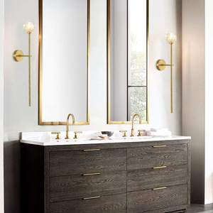 <span class=keywords><strong>Applique</strong></span> da Parete Moderna a 3 <span class=keywords><strong>Luci</strong></span> in Ottone Nero e Oro con Vetro Trasparente per Illuminazione Bagno - Product Image 6