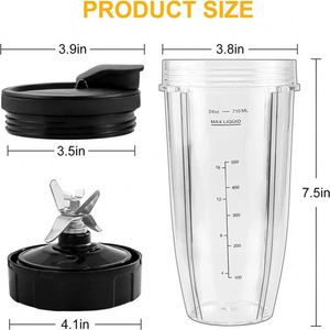 Kit d'accessoires de remplacement pour blender Nutri Ninja, grand gobelet de 32 oz avec couvercle et lame extractrice, compatible avec la série Auto-IQ - Product Image 5