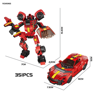 Kits de bloques de construcción de <span class=keywords><strong>Robot</strong></span> de deformación de coche deportivo DIY 2 en 1 STEM modelo de construcción educativo juguetes para niños - Product Image 3