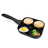Poêle à frire à fond plat pour petit-déjeuner, idéale pour les œufs et les hamburgers, en aluminium, avec 4 trous, pour la cuisson – Offre Spéciale