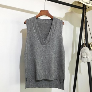 <span class=keywords><strong>Col</strong></span> en <span class=keywords><strong>v</strong></span> tricoté gilet femmes <span class=keywords><strong>pull</strong></span> automne et hiver nouveau coréen lâche sauvage <span class=keywords><strong>pull</strong></span> gilet <span class=keywords><strong>sans</strong></span> manches <span class=keywords><strong>pull</strong></span> - Product Image 2