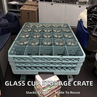 Porte-verres en plastique pliable de style moderne, réutilisable, empilable, avec compartiments