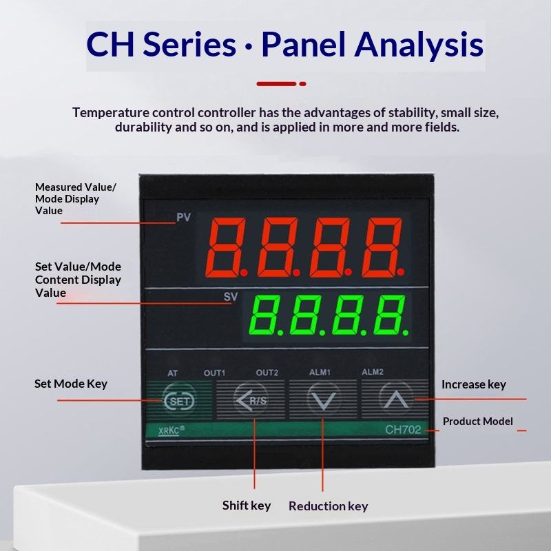 XRKC Smart Temperature Controller CH102/402/502/702/902 96x48mm Digital PID Thermostat OEM/ODM Customizable 0.1C Resolution Data