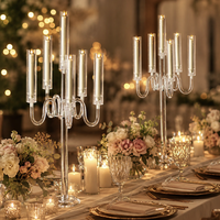 Accessoires de mariage, chandelier en acrylique à plusieurs têtes, décoration de table pour anniversaire, restaurant occidental, dîner à la maison