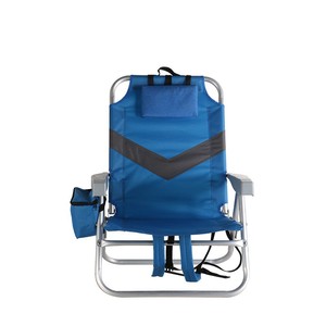 <span class=keywords><strong>Silla</strong></span> de <span class=keywords><strong>Playa</strong></span> Plegable y Reclinable para Adultos, con Respaldo Plano, 5 Posiciones, Reposacabezas, Marco de Aluminio, Poliéster 600D - Product Image 2