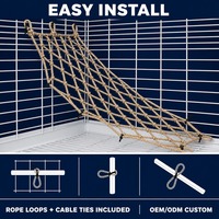 Sugar Glider ABS Rope Climbing Net Adjustable Flexible Cage Ladder Toy for Small Pets All Seasons