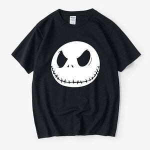 Camiseta <span class=keywords><strong>de</strong></span> algodón con diseño <span class=keywords><strong>de</strong></span> calavera <span class=keywords><strong>de</strong></span> <span class=keywords><strong>Jack</strong></span> <span class=keywords><strong>de</strong></span> Pesadilla Antes <span class=keywords><strong>de</strong></span> Navidad, manga corta, cuello redondo, unisex, holgada, para parejas, ideal para verano - Product Image 6