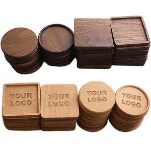 Sous-verre rond en bois de hêtre CEYI, écologique, moderne, gravé, réutilisable, serviette de table, design personnalisé 8x8cm - Product Image 4