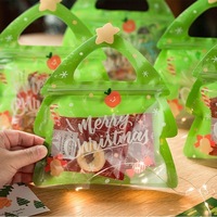 Sac cadeau de Noël pour bonbons chocolat Cookie Nougat Biscuit emballage arbre cadeau Santa fermeture éclair sac d'emballage Transparent