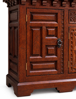 Petit buffet en bois avec armoires de rangement et tiroirs, buffet rustique sculpté pour salle à manger, salon
