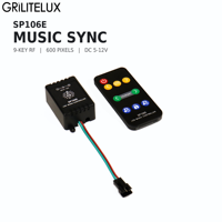 Contrôleur de musique LED RGB SP106E avec télécommande RF, mode de couplage verrouillable, mode automatique, changement de couleur, DC5-12V, capacité de 600 pixels