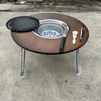 Nouveau design de table de cheminée pour le thé au charbon de bois table de cheminée pliante table de barbecue pliante pour l'extérieur
